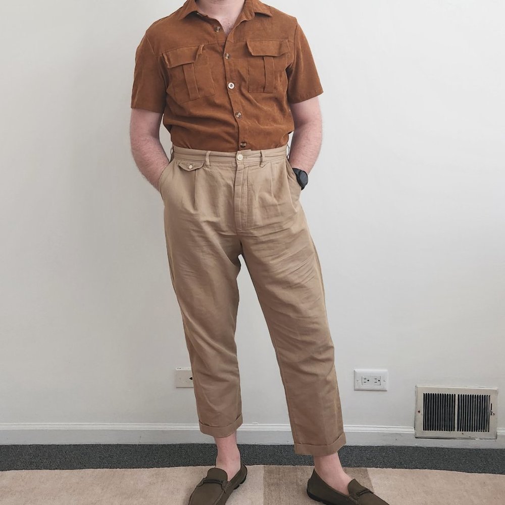 Alex Mill Linen Cotton High Waisted Pleated Pant